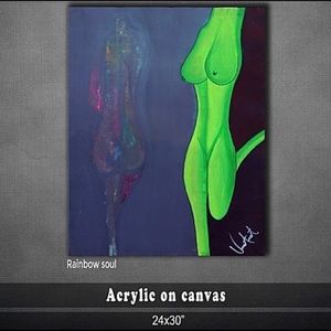 Rainbow soul mixed media on canvas